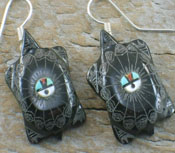 Native American Zuni Marble Tortoise Earrings